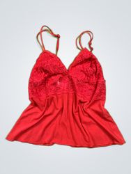 Red Lace Trim Camisole