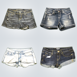 Y2K Denim Mikro Mini Shorts