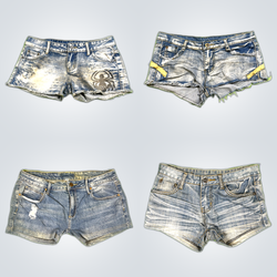 Y2K Paris Hilton Era Denim Micro Mini Shorts