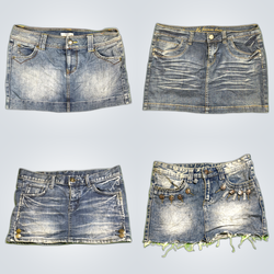 Y2K Britney Girl Era Denim Micro Mini Skirts