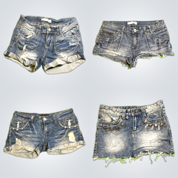 Y2K Denim Micro Mini Shorts
