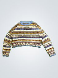 Unbranded Multicolored Cropped Knit Sweater