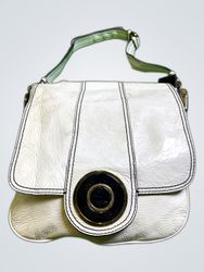 Badgley Mischka White Leather Small Handbag