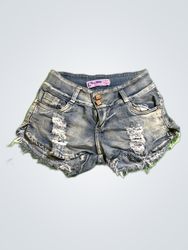A2 Volume Distressed Denim Shorts