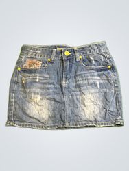 Shunu Fang Denim Mini Skirt