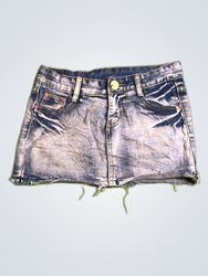 Distressed Denim Mini Skirt
