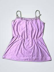 Unbranded Purple Striped Lace Trim Camisole