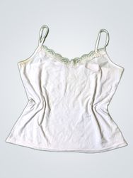Mercader by VenI Women's White Lace Trim Camisole