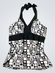 Max Blue Printed Halter Top