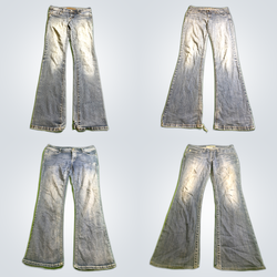 Flared and Mid Rise Jeans