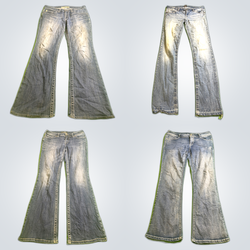 Flared and Mid Rise Jeans