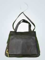 Stone Mountain Black Leather Tote Handbag