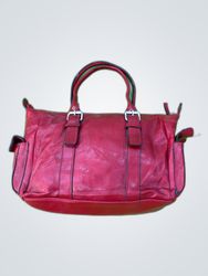 Red Leather Tote Bag