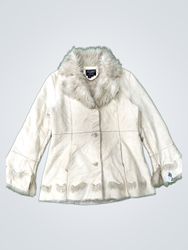 Novelu Fur-Lined White Coat