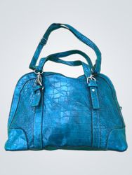 Blue Croco-Style Handbag