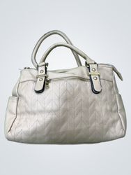 Gray Leather Handbag
