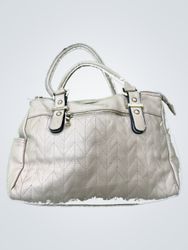 Gray Leather Handbag
