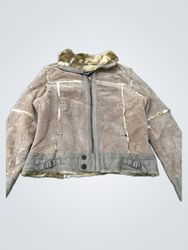 Liz Lisa Women's Suede Fur Trimmed Jacket