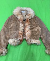 Suede Fur Trimmed Cropped Jacket