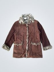 BGN Brown Faux Fur Trimmed Jacket