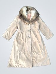 Tan Coat with Fur Collar