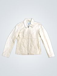 EMME Women's Beige Leather Jacket
