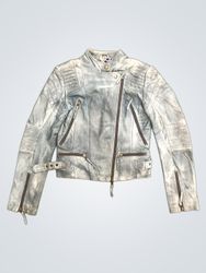 Jean Paul Berlin Blue Leather Biker Jacket