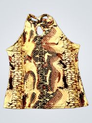 Halter Neck Snake Print Top