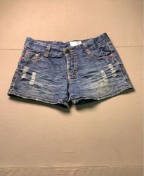 MISS ME Distressed Denim Shorts with Pocket Design