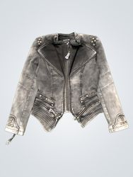 NEVADA LOVE Studded Denim Jacket