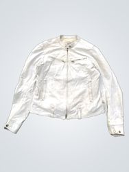 Cinti White Leather Jacket