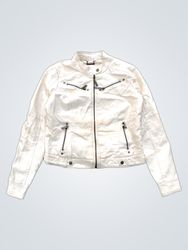 J2 White Faux Leather Moto Jacket