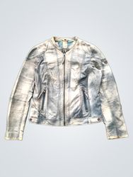 Gipsy Women's Blue Washed Leather Jacket