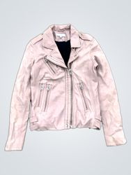 IRO Pink Leather Biker Jacket
