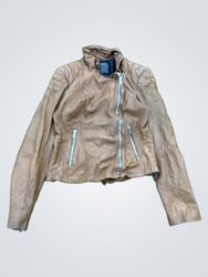 Brown Leather Biker Jacket