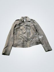 Naf Naf Black Leather Biker Jacket
