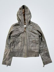 June Hooded Leather Jacket