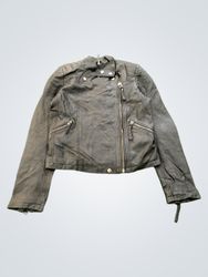 IRO Black Leather Biker Jacket