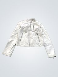 Levi Strauss & Co. White Faux Leather Biker Jacket