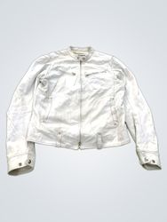 Cinti White Leather Jacket