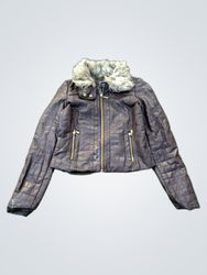 Lane Crawford New York Quilted Faux Leather Jacket..