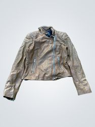 MUUBBAA Brown Leather Biker Jacket