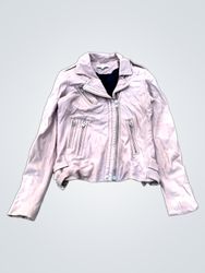 IRO Pink Leather Biker Jacket