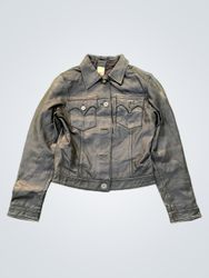 LAPEL Woman Black Leather Jacket