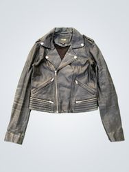 Chaqueta biker de cuero negro