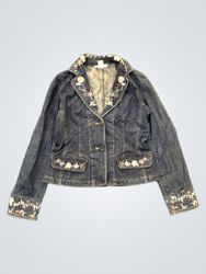 Nine West Embroidered Denim Jacket