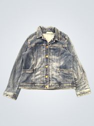 Chico's Denim Jacket with Paisley Back Panel