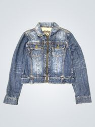 Denim Jacket with Floral Print Lining