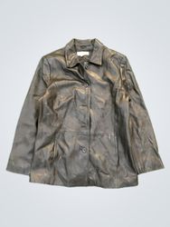 Petite Sophisticate Black Leather Jacket