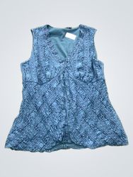 Apt. 9 Stretch Blue Lace V-Neck Sleeveless Top